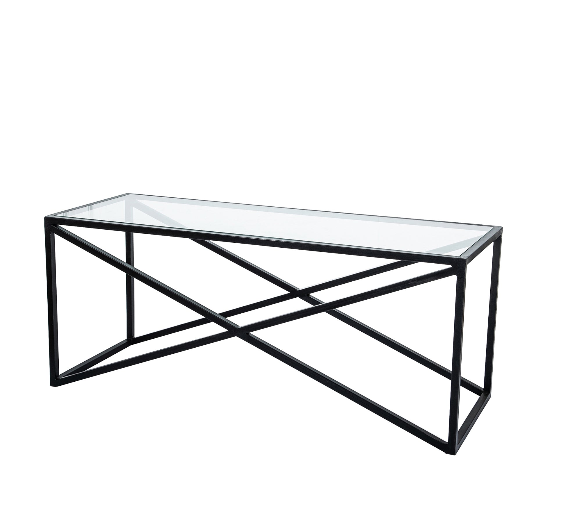 Rectangular table with an X - shaped structure in black - Vitrine Furniture - Furniture