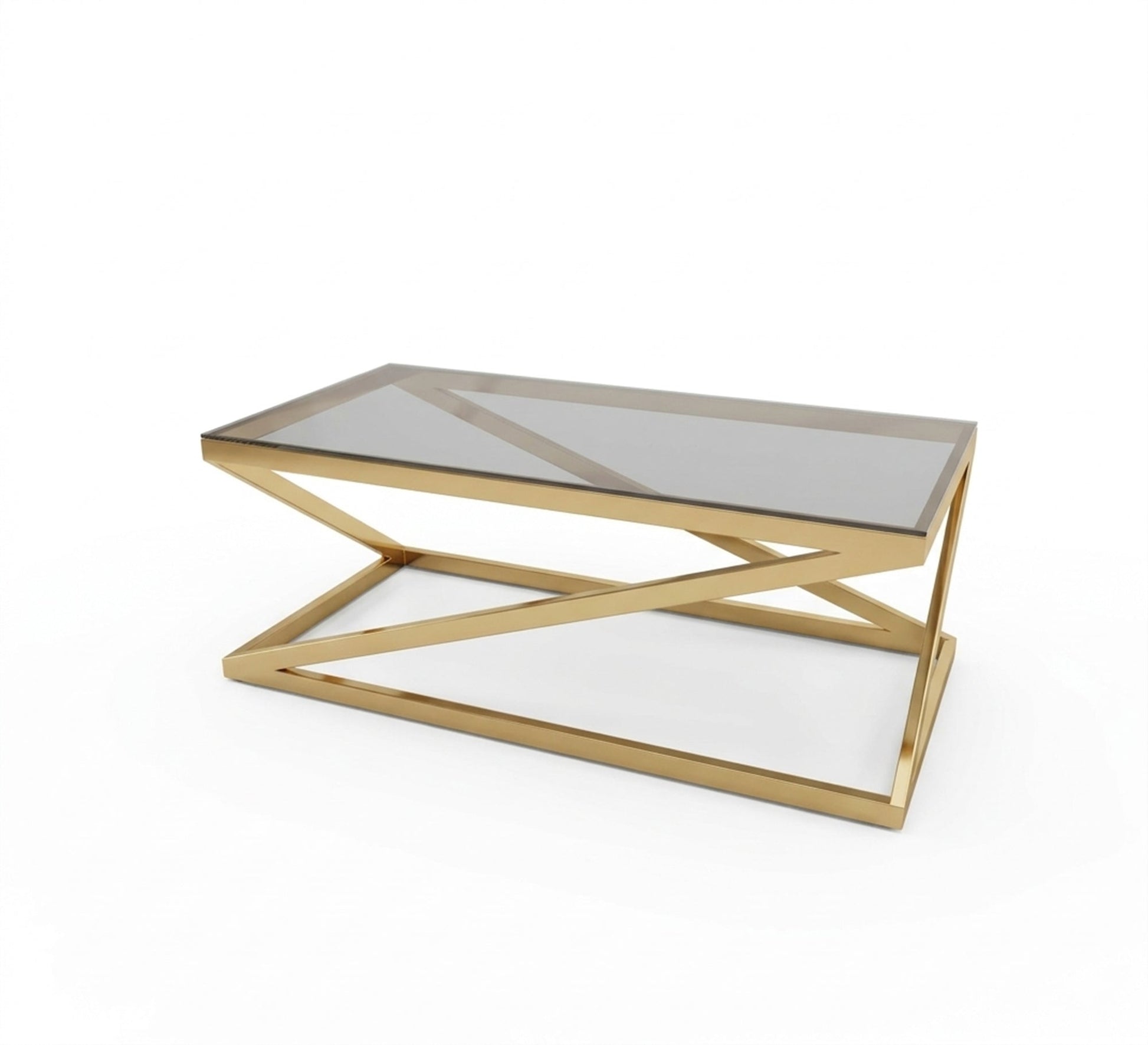 Rectangular table with gold letter Z chassis - Vitrine Furniture - Coffee Tables