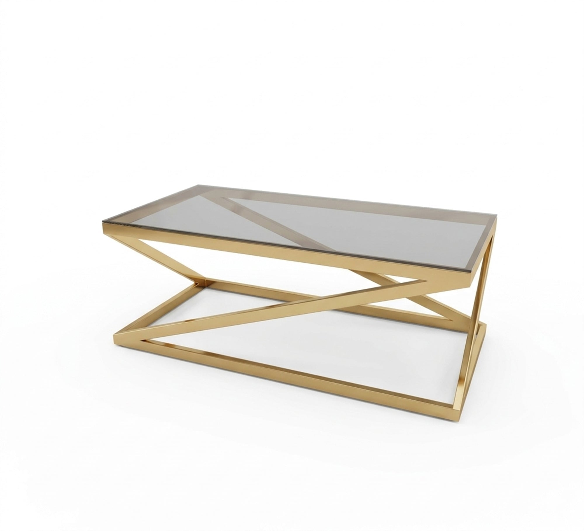 Rectangular table with gold letter Z chassis - Vitrine Furniture - Coffee Tables