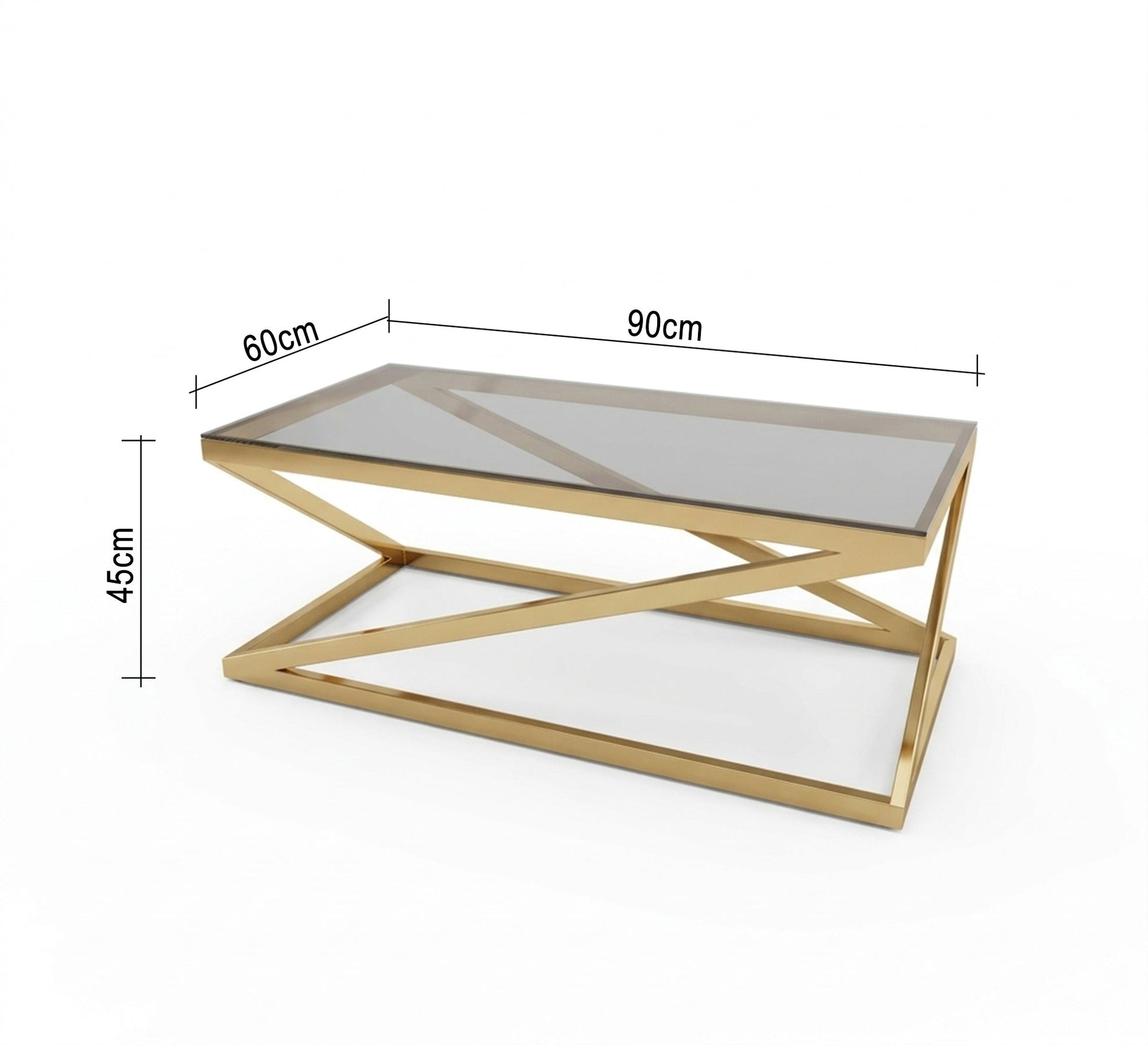 Rectangular table with gold letter Z chassis - Vitrine Furniture - Coffee Tables