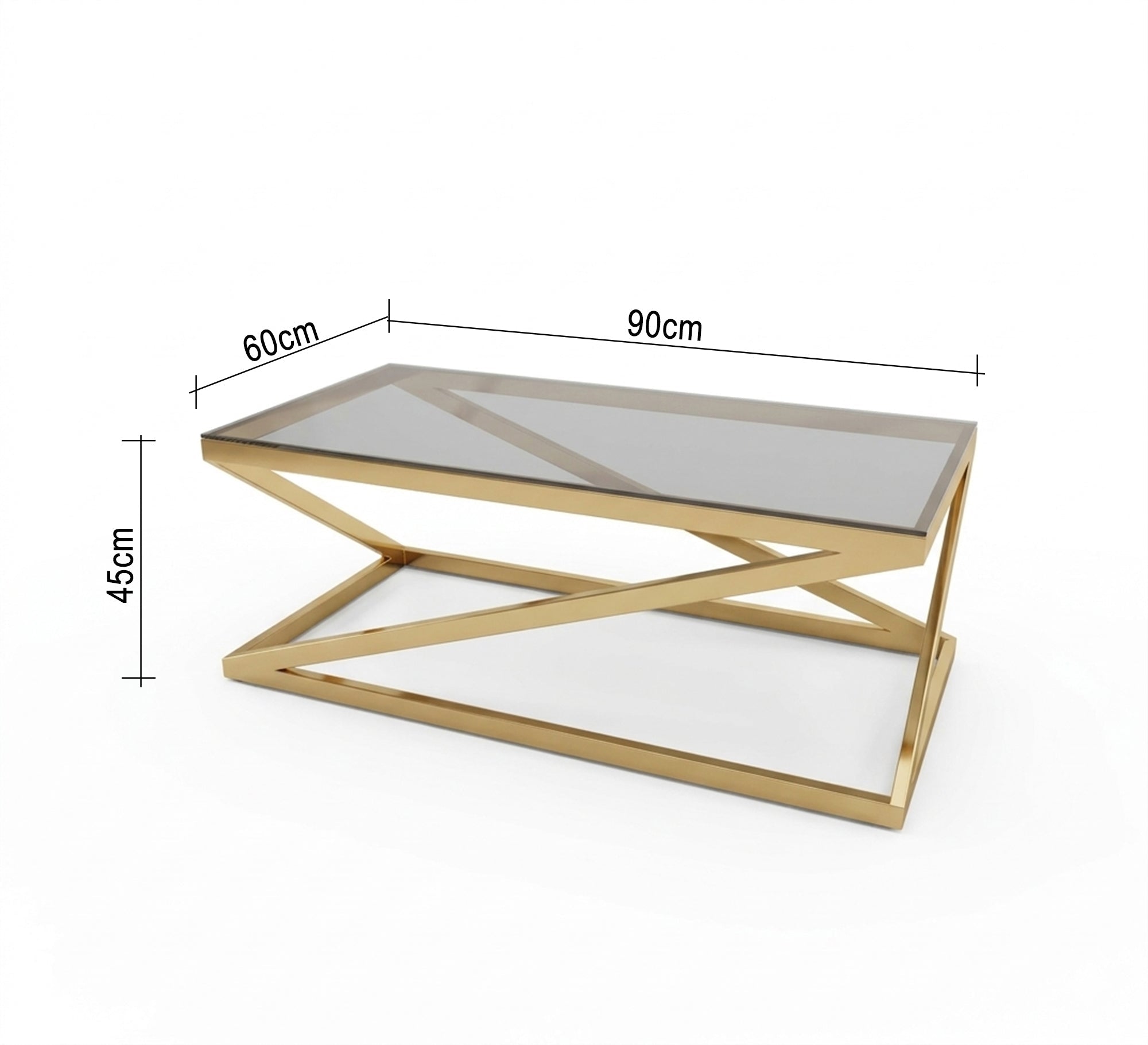Rectangular table with gold letter Z chassis - Vitrine Furniture - Coffee Tables
