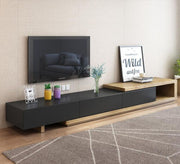 Rectangular TV table, beige and black - Vitrine Furniture - Furniture