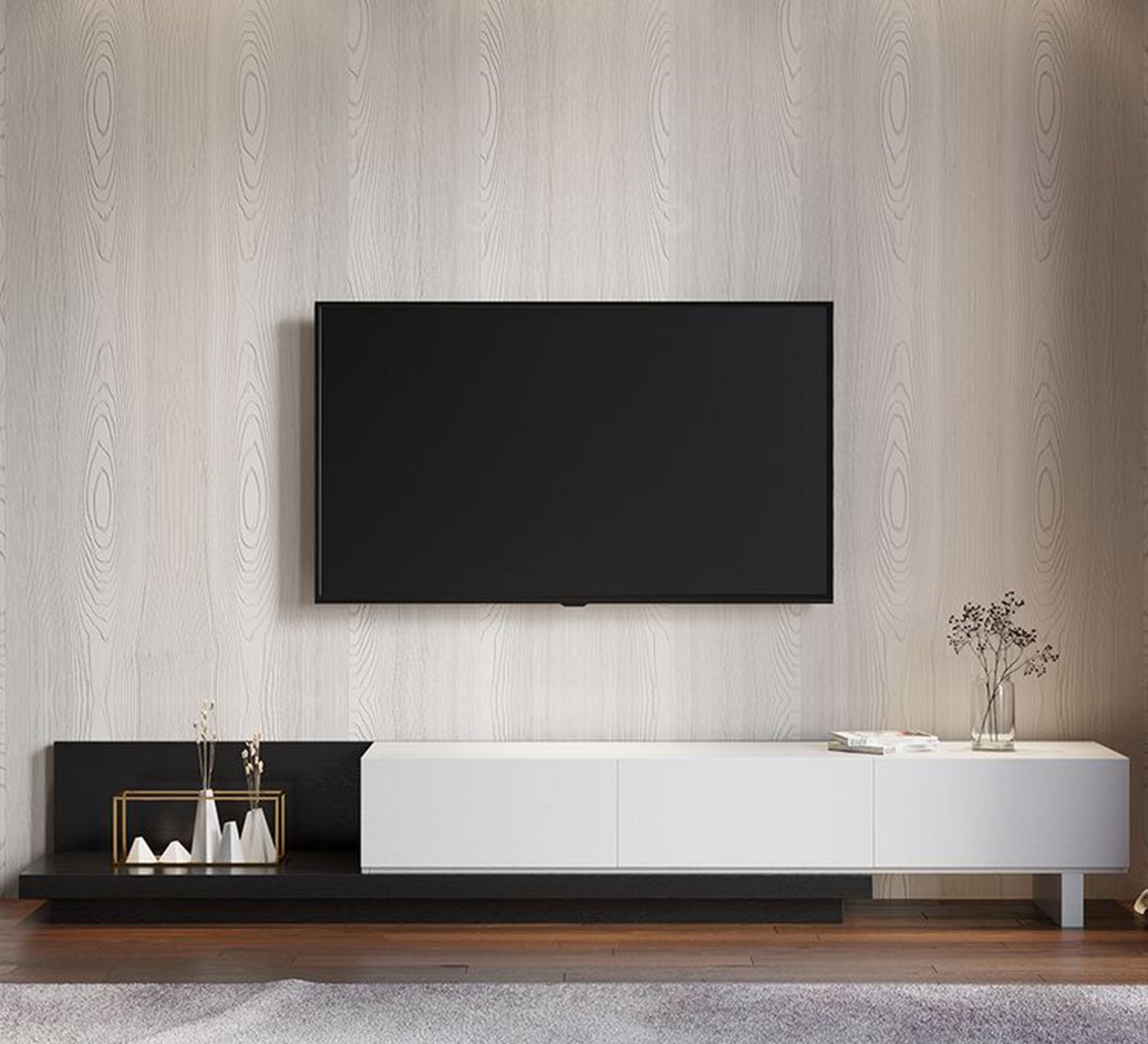 Rectangular TV Table - Monochrome Chic - Vitrine Furniture - Furniture