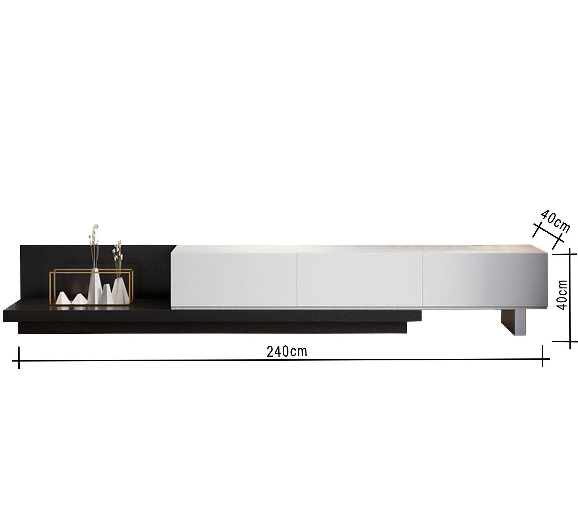 Rectangular TV Table - Monochrome Chic - Vitrine Furniture - Furniture