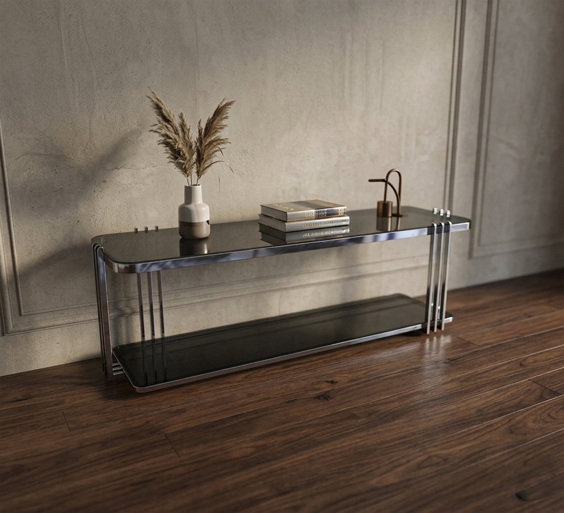 Rectangular TV table with two shelves - Vitrine Furniture - TV Table & Cabinet