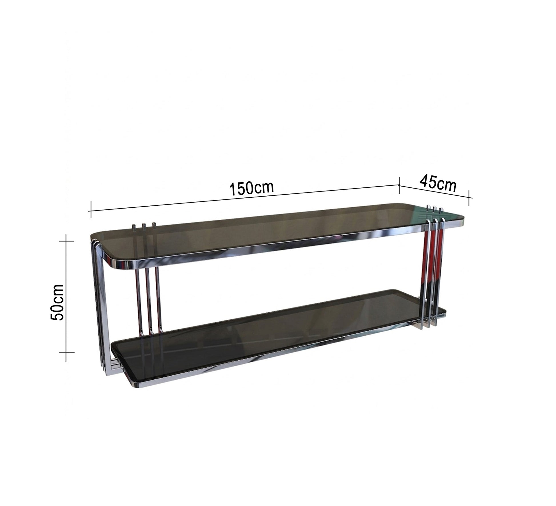 Rectangular TV table with two shelves - Vitrine Furniture - TV Table & Cabinet