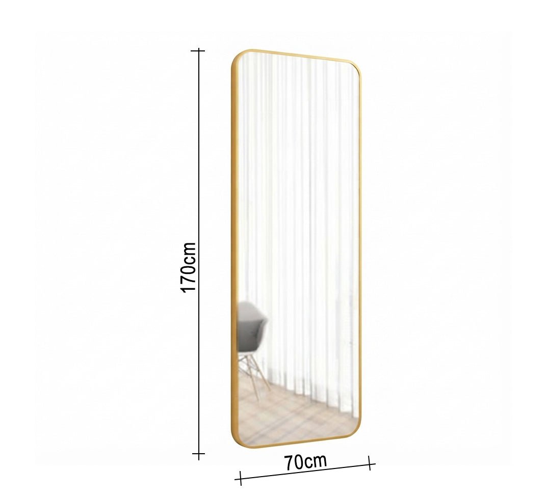 Rectangular vertical mirror with a gold frame - Vitrine Furniture - Mirrors