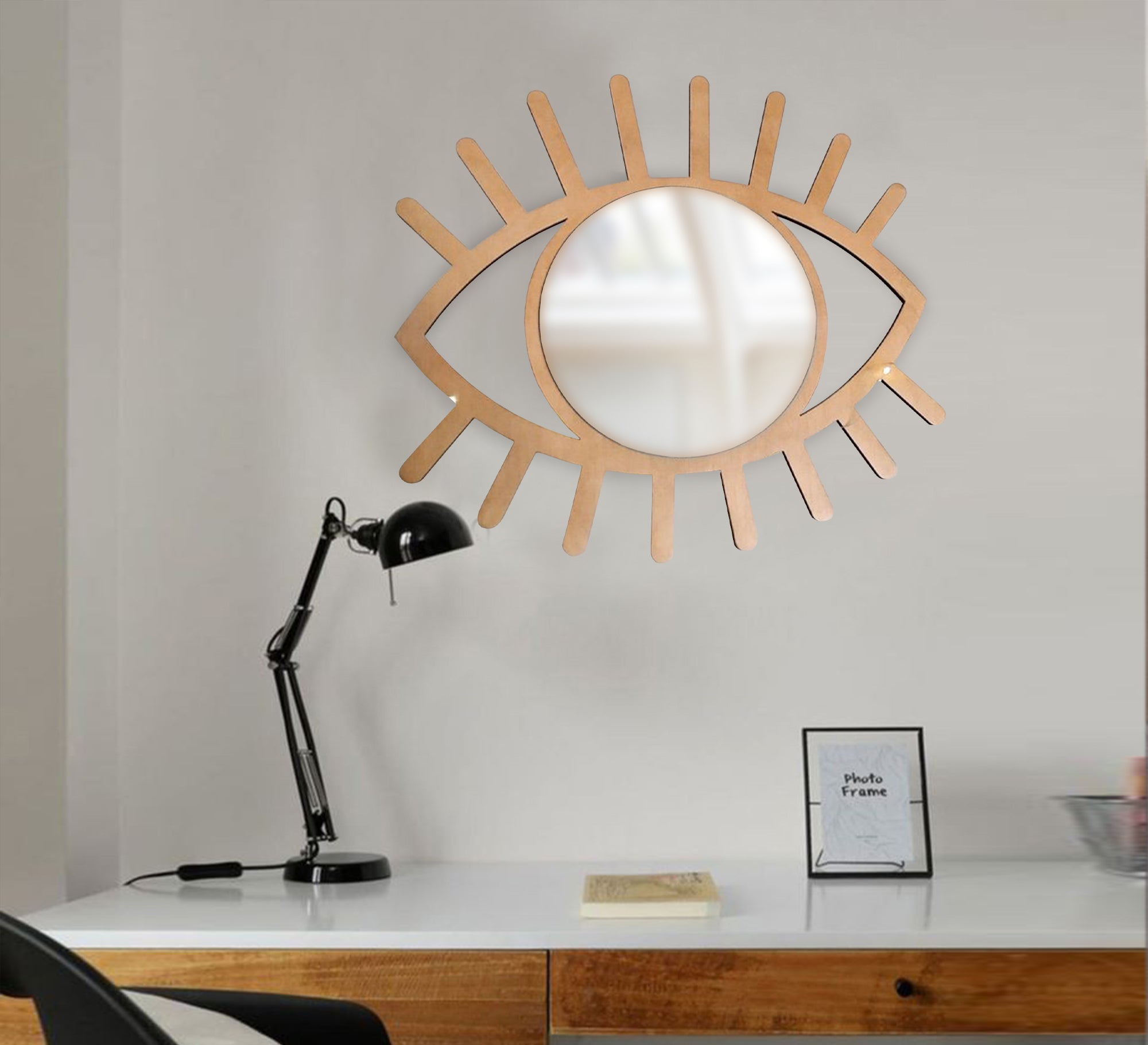 Reflections, Eye - Shaped Elegant Mirror, Sophisticated Design - Vitrine Furniture - Décor