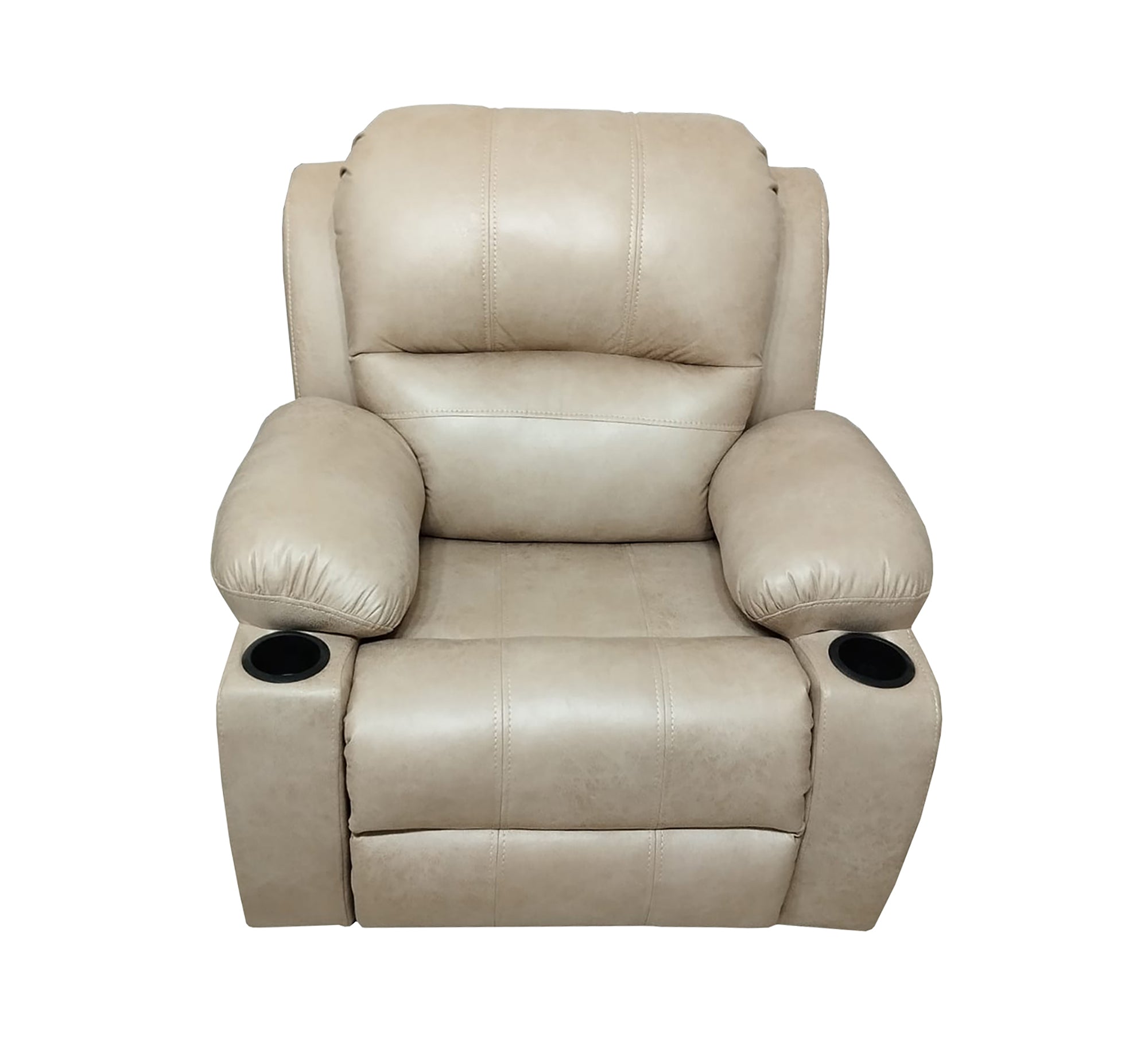 Relaxation chair with chaise lounge in beige - Vitrine Furniture - Furniture