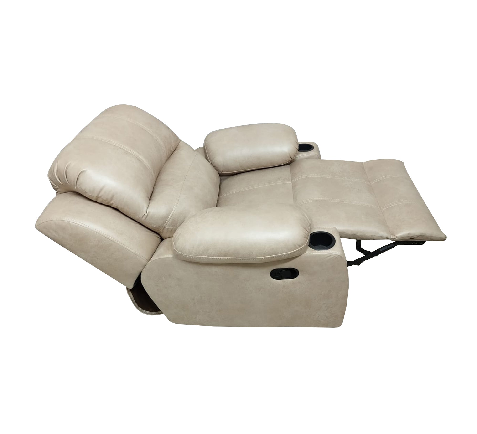 Relaxation chair with chaise lounge in beige - Vitrine Furniture - Furniture