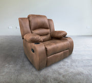Relaxation chair with chaise lounge in brown - Vitrine Furniture - Furniture