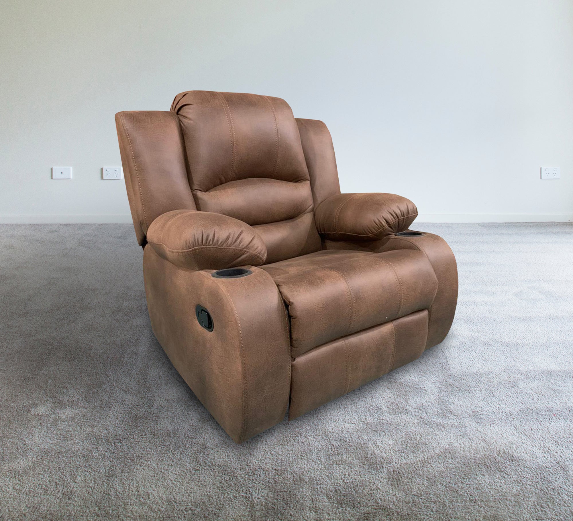 Relaxation chair with chaise lounge in brown - Vitrine Furniture - Furniture