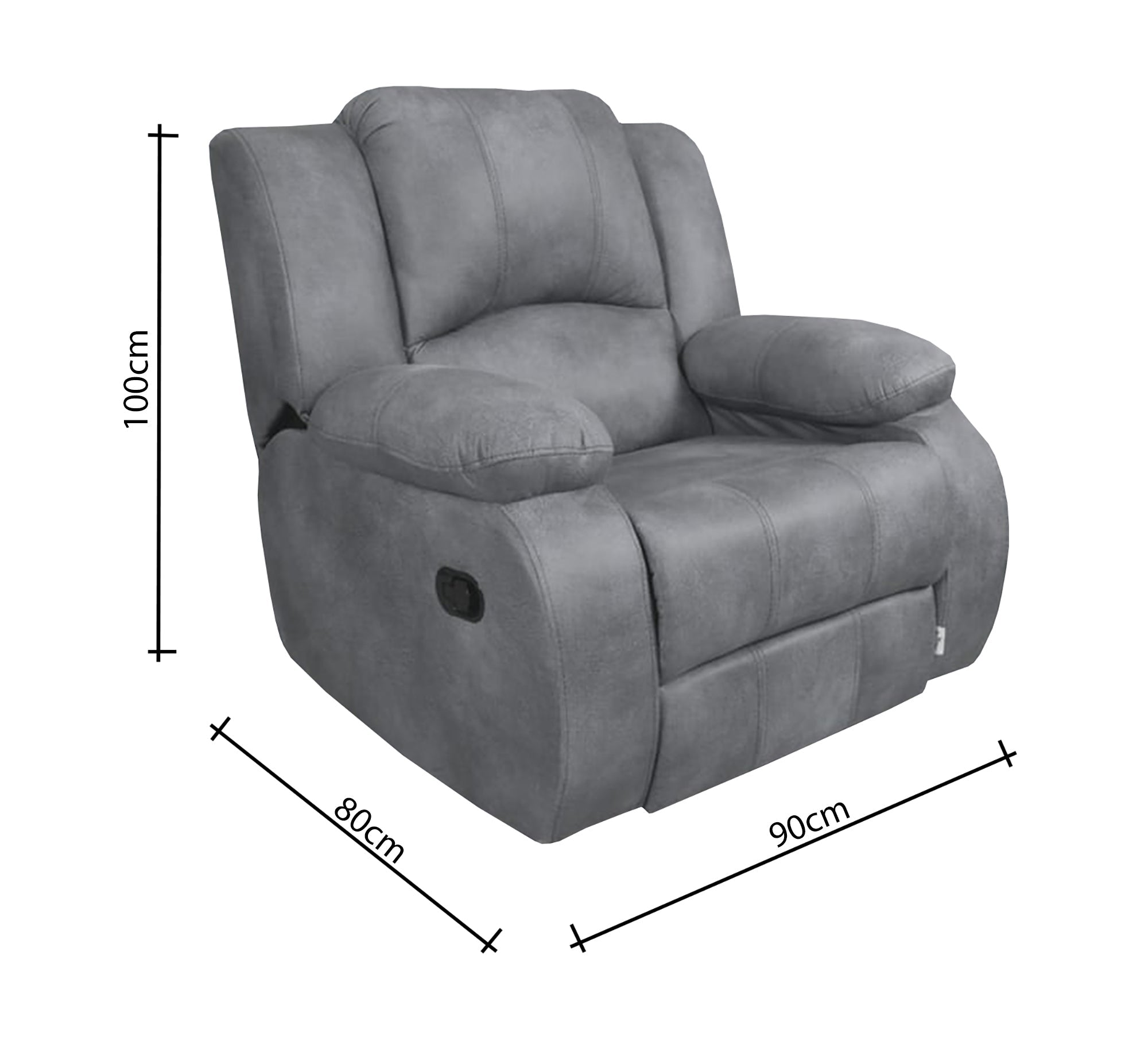 Relaxation chair with chaise lounge in gray - Vitrine Furniture - Furniture
