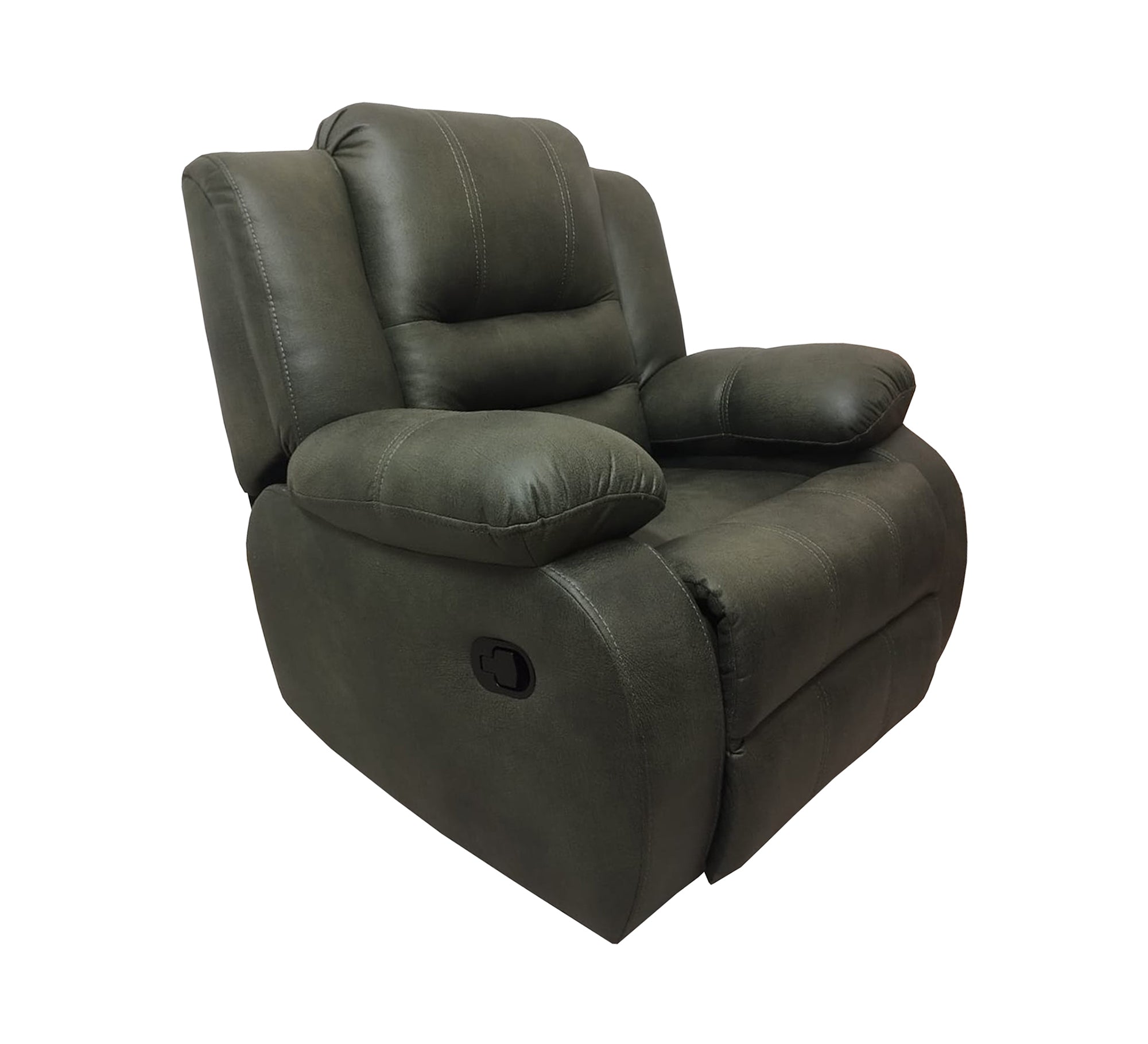 Relaxation chair with chaise lounge in olive green - Vitrine Furniture - Furniture