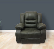 Relaxation chair with chaise lounge in olive green - Vitrine Furniture - Furniture