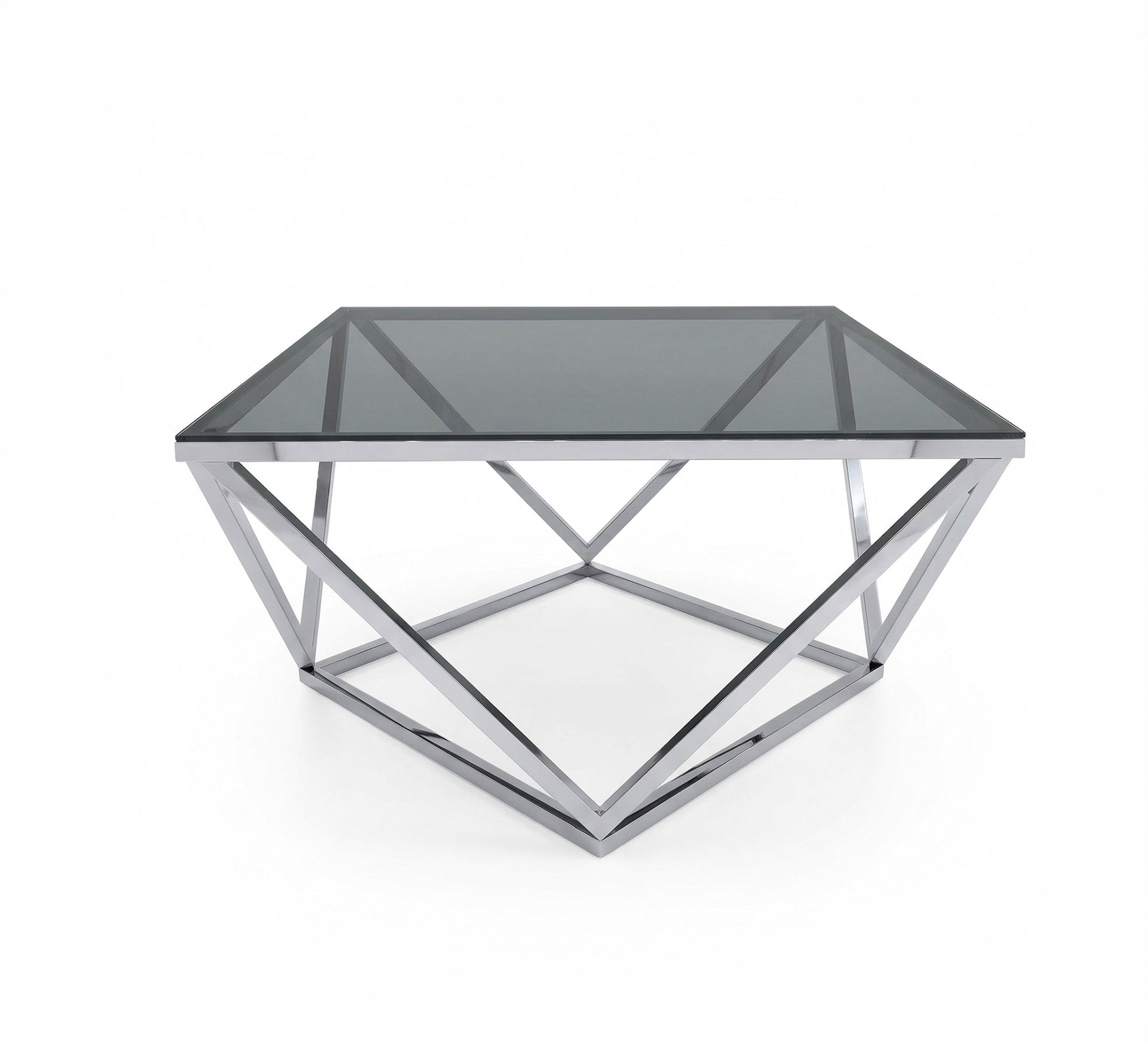 Ribbed silver coffee table - Vitrine Furniture - Coffee Tables