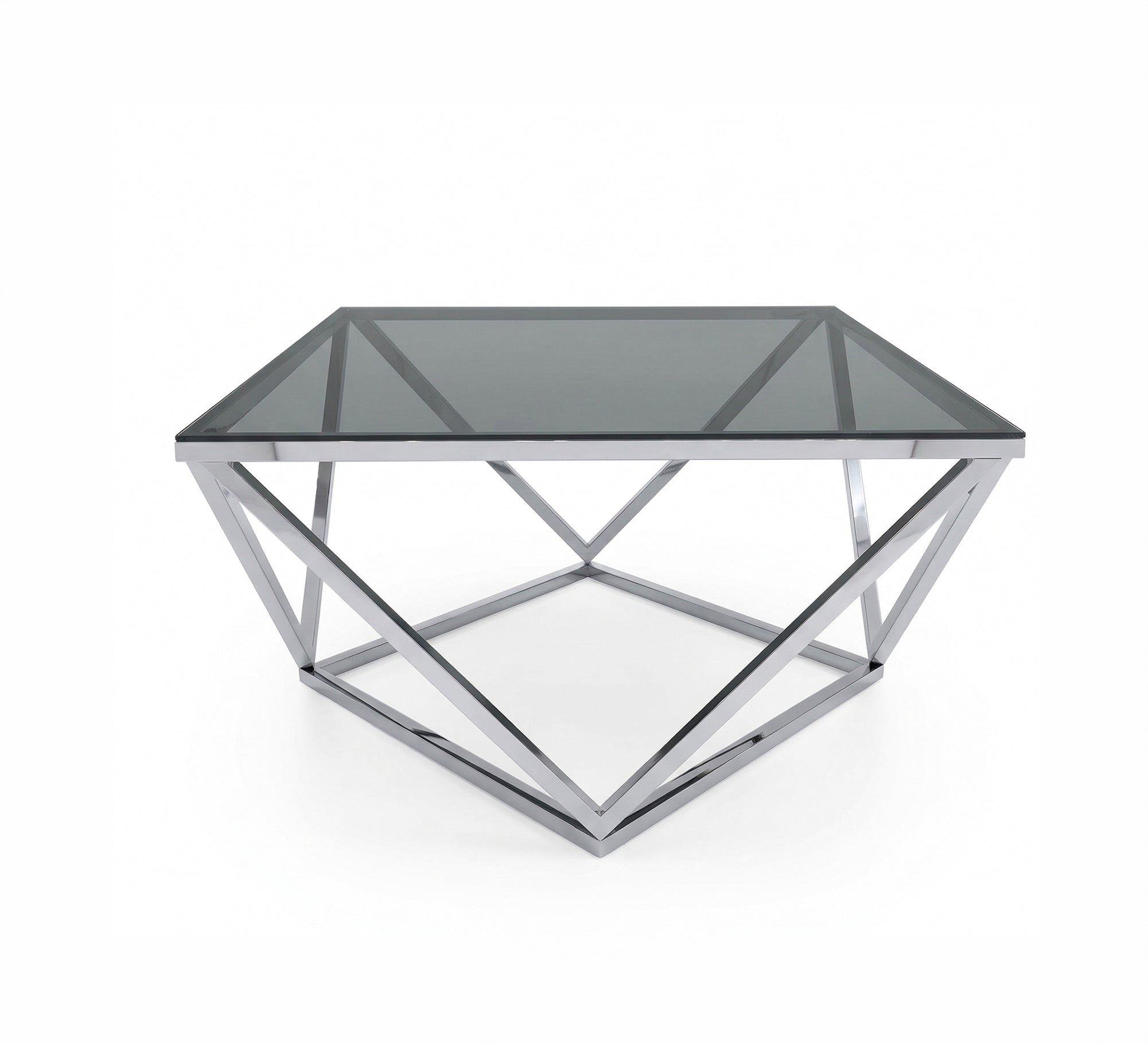 Ribbed silver coffee table - Vitrine Furniture - Coffee Tables