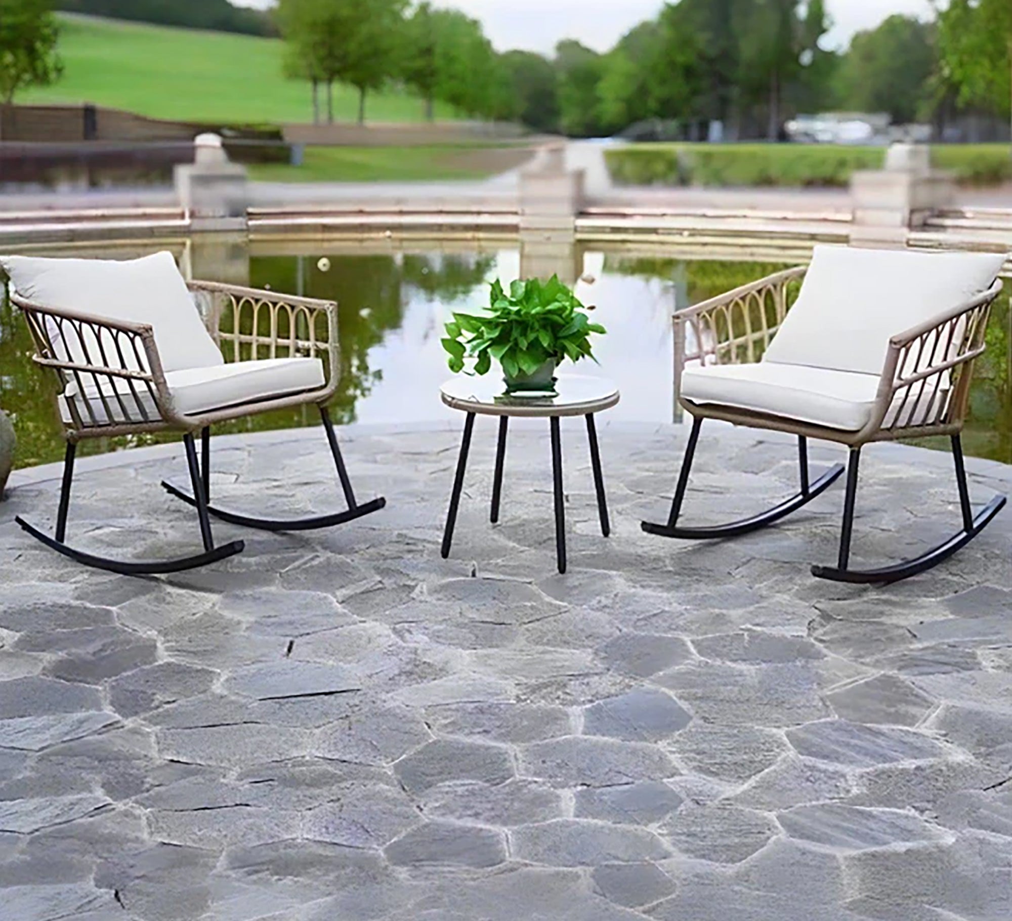 Rocking Chair Set: Cozy, Elegant, Sturdy - Vitrine Furniture - Outdoor Products