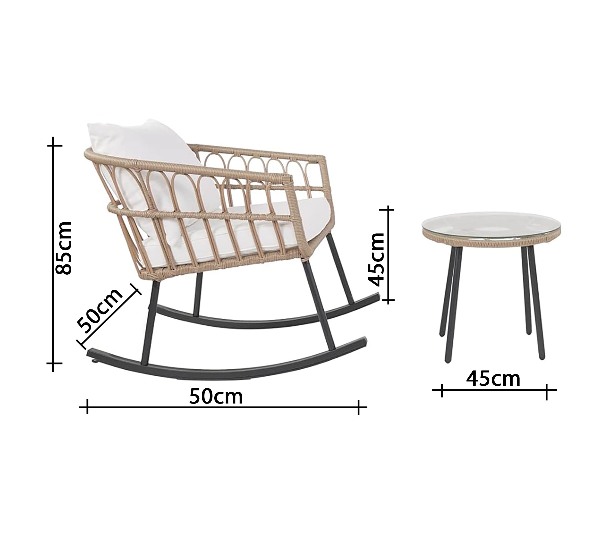 Rocking Chair Set: Cozy, Elegant, Sturdy - Vitrine Furniture - Outdoor Products