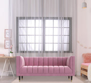 Rose color sofa with recessed lines on the back and base - Vitrine Furniture - Living room Sofas
