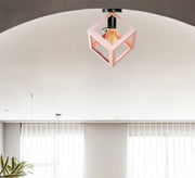 Rose Cube Cage Ceiling Lamp - Vitrine Furniture - Lighting