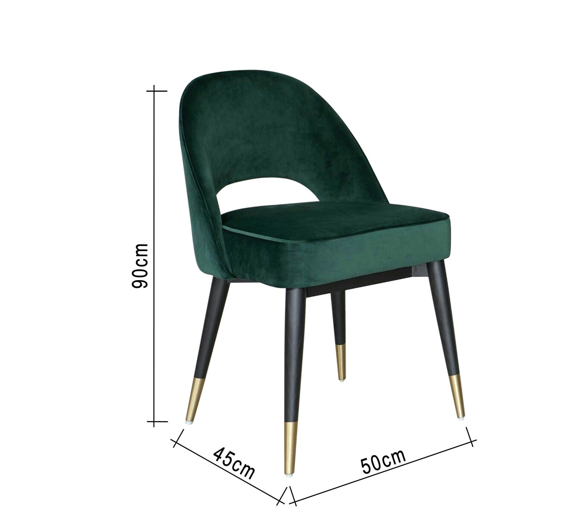 Round back chair upholstered in drak green - Vitrine Furniture - Furniture