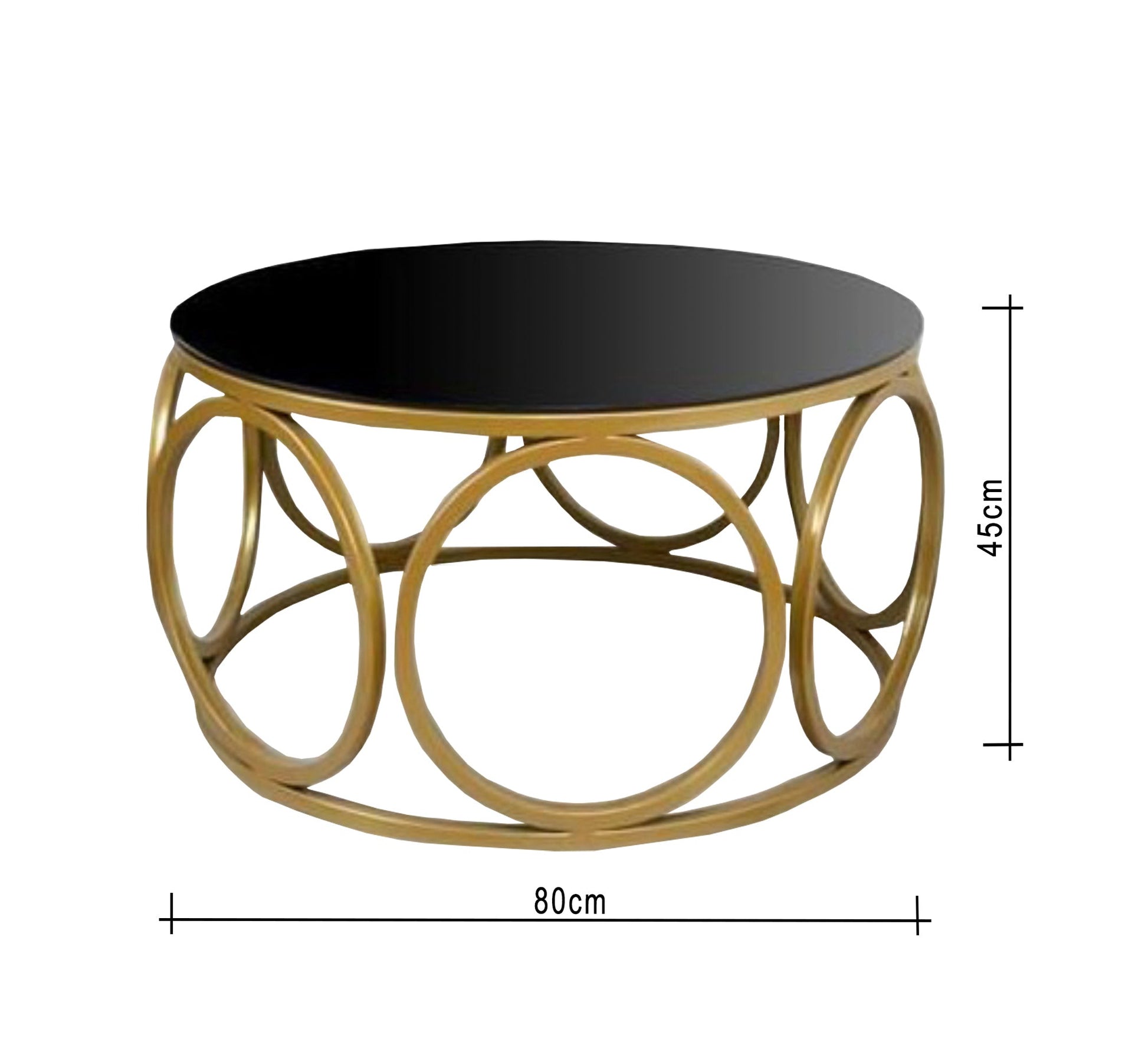 Round coffee table, golden steel - Vitrine Furniture - Furniture