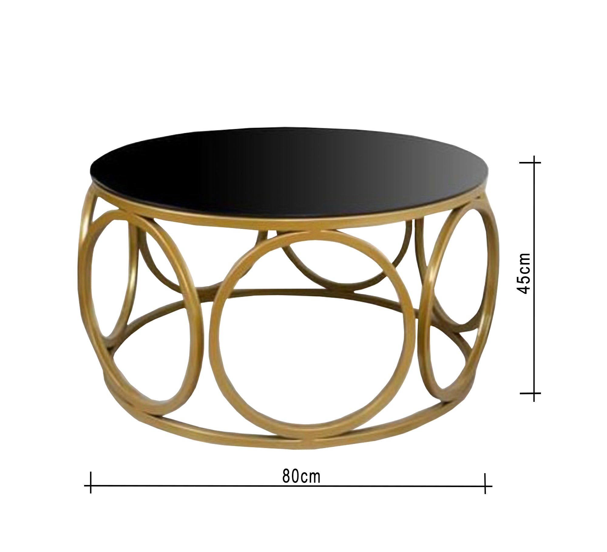 Round coffee table, golden steel - Vitrine Furniture - Furniture