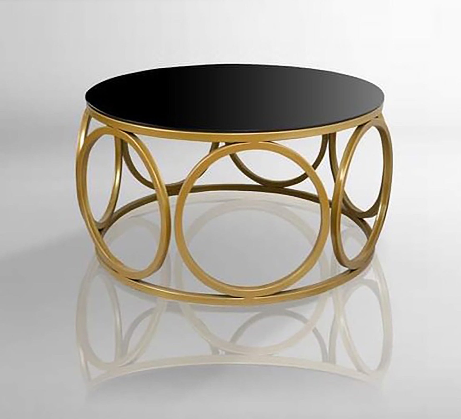 Round coffee table, golden steel - Vitrine Furniture - Furniture