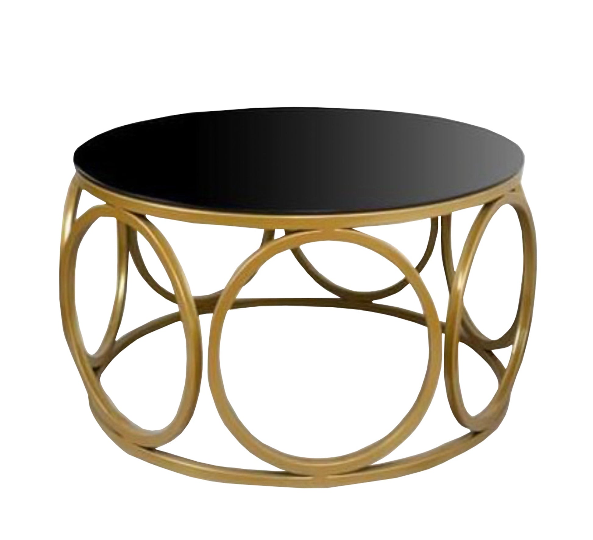 Round coffee table, golden steel - Vitrine Furniture - Furniture