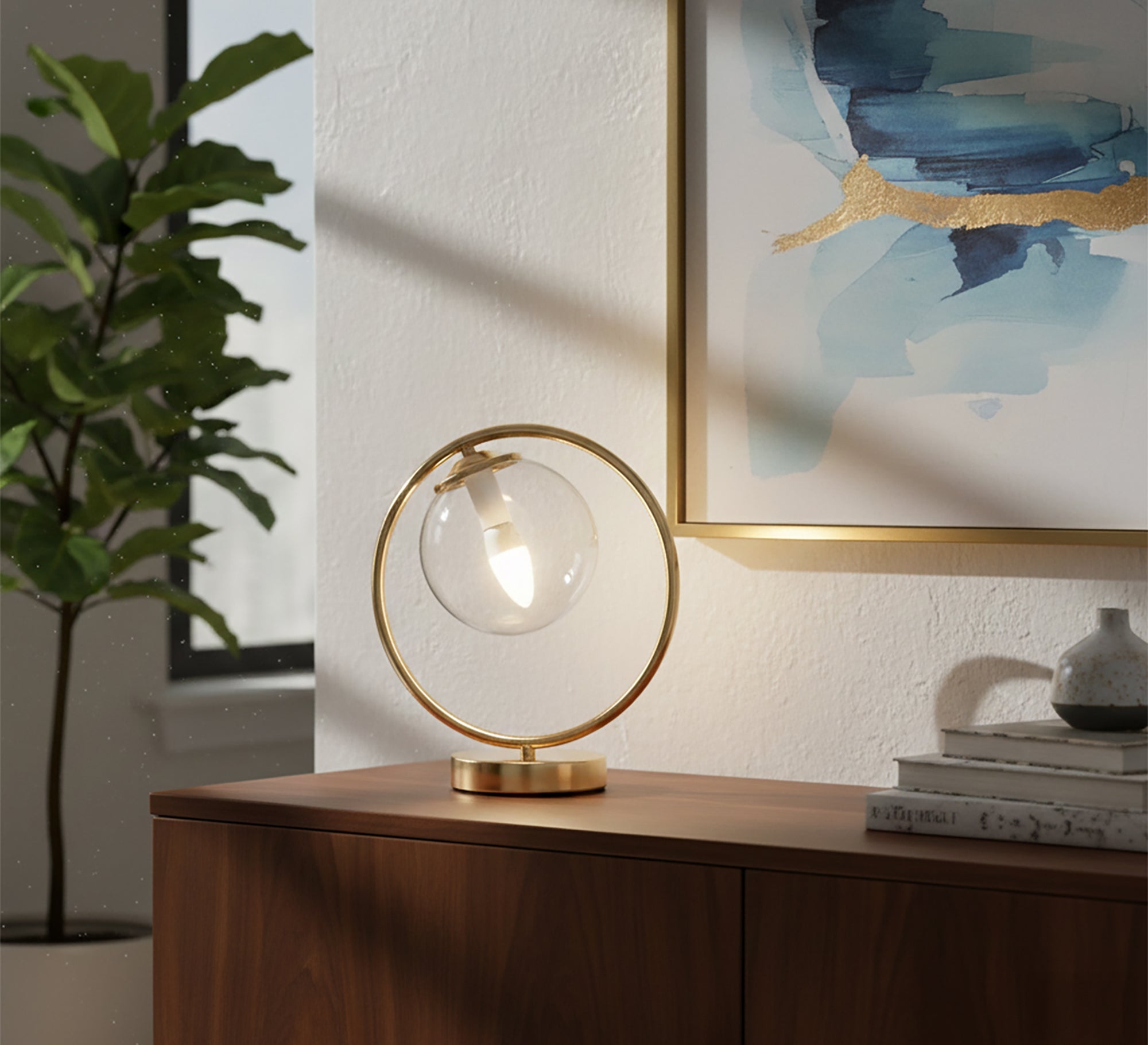 Round gold lampshade - Vitrine Furniture - Table lamps