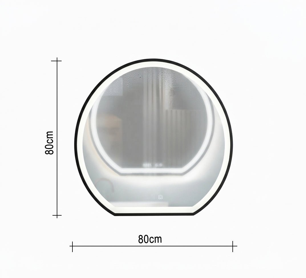 Round LED Mirror with Straight Base - Vitrine Furniture - Mirrors