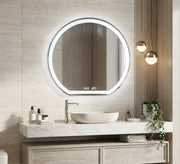 Round LED Mirror with Straight Base - Vitrine Furniture - Mirrors