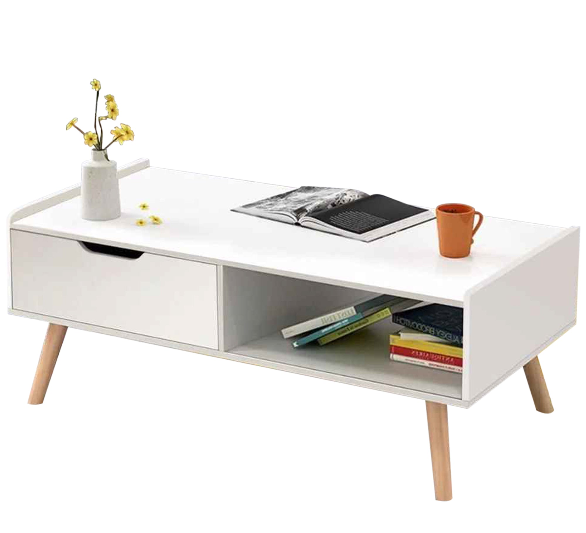 Round - Leg Coffee Table, Modern Chic - Vitrine Furniture - Furniture