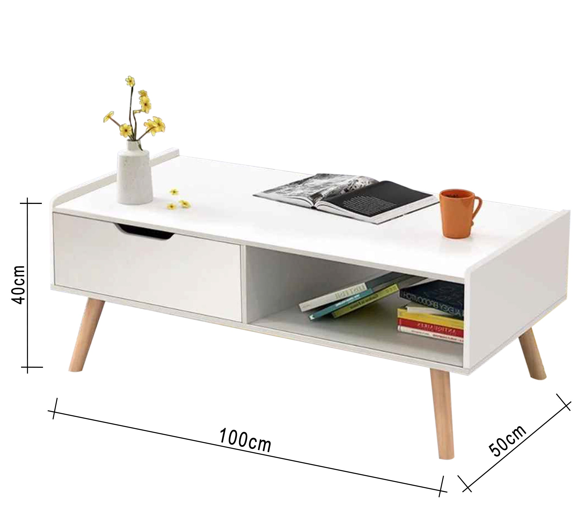 Round - Leg Coffee Table, Modern Chic - Vitrine Furniture - Furniture