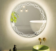 Round mirror with an engraved braid pattern - Vitrine Furniture - Mirrors