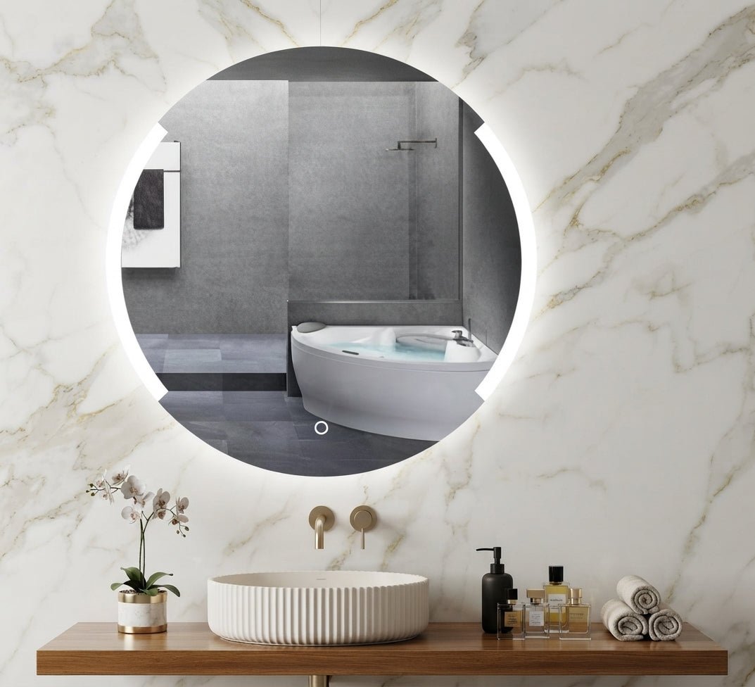 Round mirror with curved side illumination - Vitrine Furniture - Mirrors