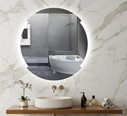 Round mirror with curved side illumination - Vitrine Furniture - Mirrors