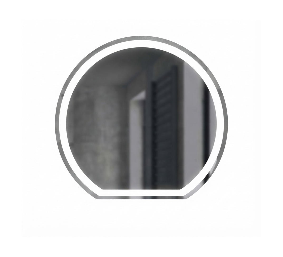 Round Mirror with Front Light Ring - Vitrine Furniture - Mirrors