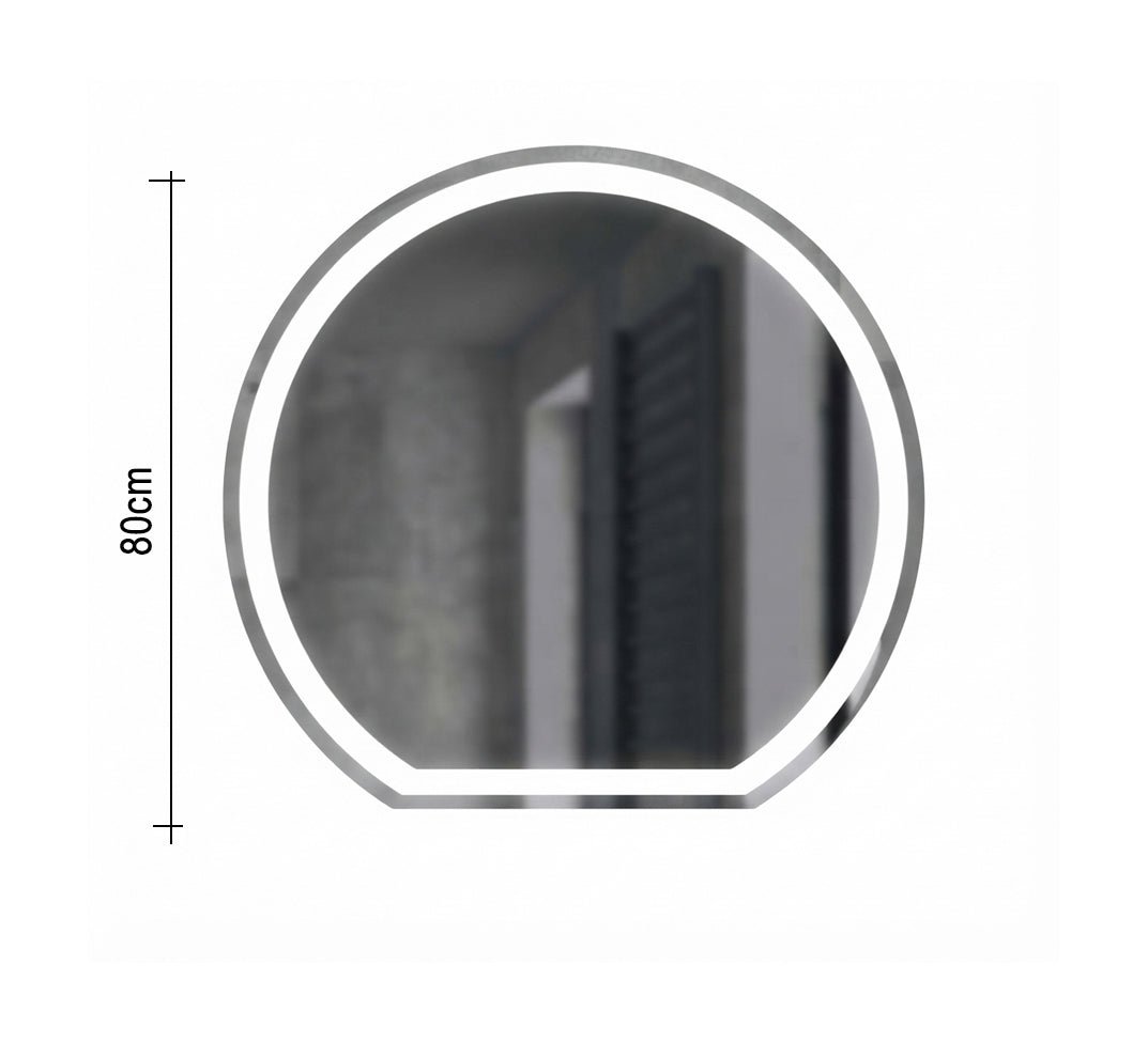 Round Mirror with Front Light Ring - Vitrine Furniture - Mirrors