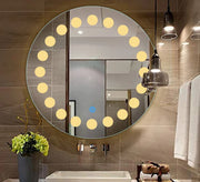 Round mirror with Hollywood spotlights - Vitrine Furniture - Mirrors
