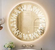 Round mirror with radial light lines - Vitrine Furniture - Mirrors