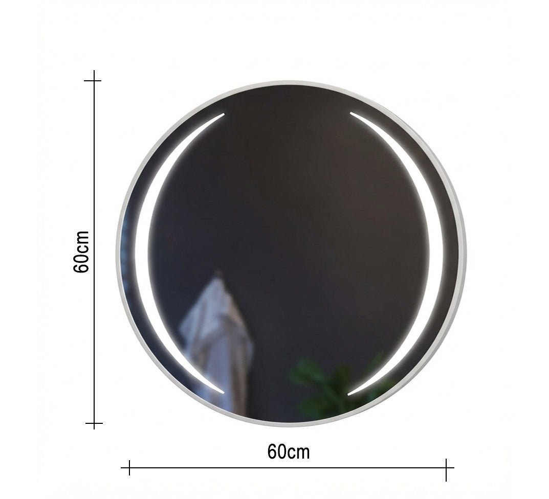 Round mirror with two side light arcs - Vitrine Furniture - Mirrors