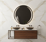 Round mirror with two side light arcs - Vitrine Furniture - Mirrors