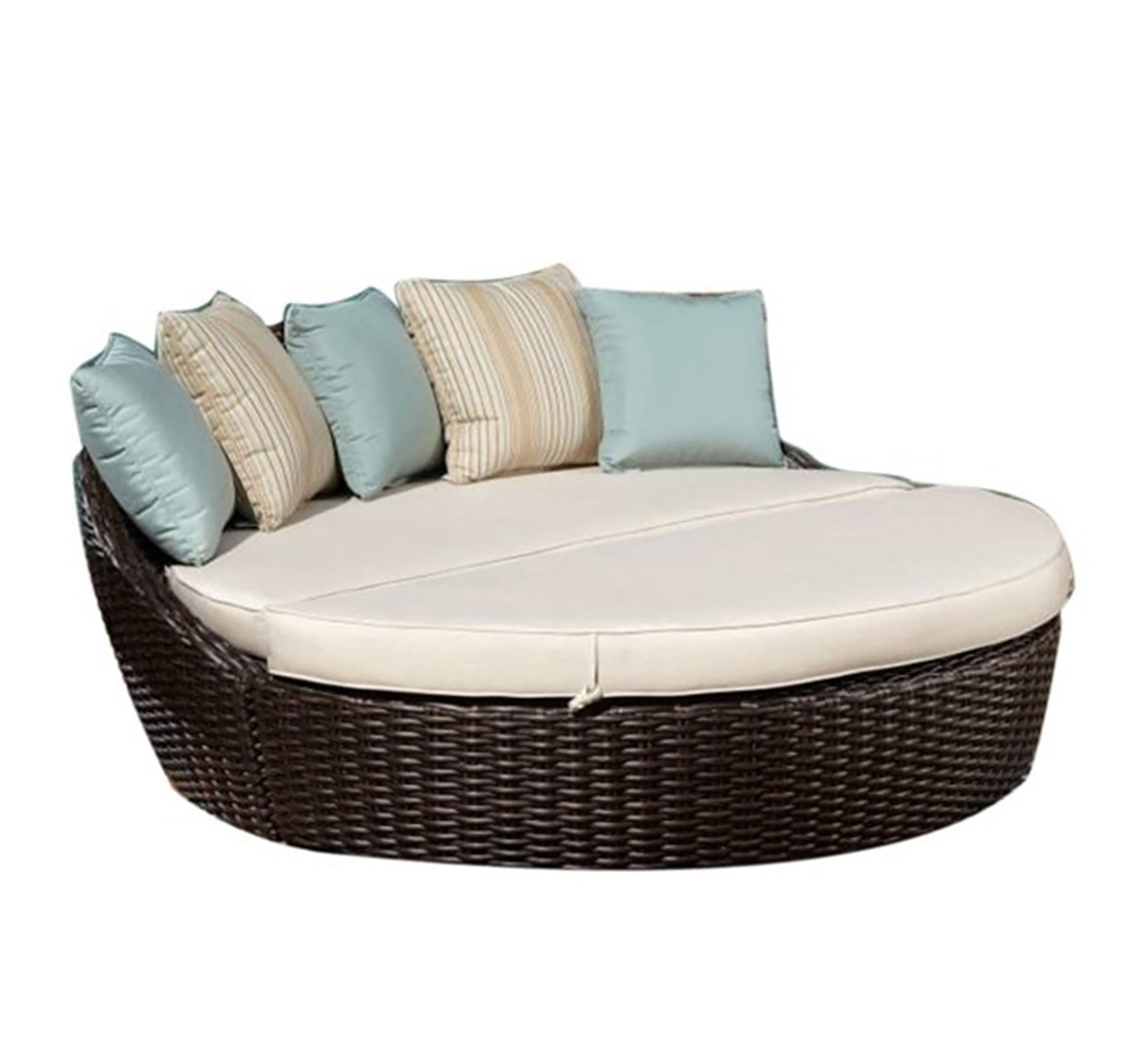 Round rattan bed with half backrest - Vitrine Furniture - Outdoor Products