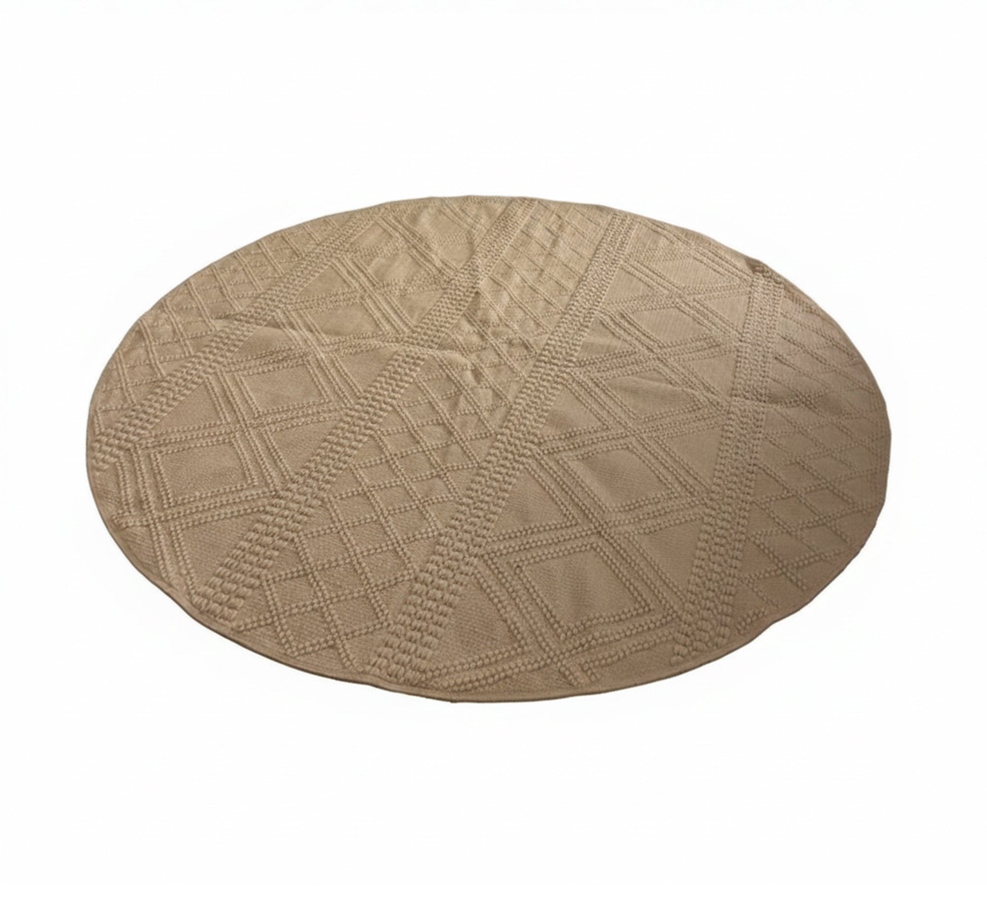 Round rug in sandy beige color - Vitrine Furniture - Accessories