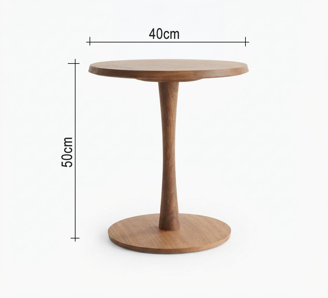 Round serving table with a warm wood design - Vitrine Furniture - Side Tables