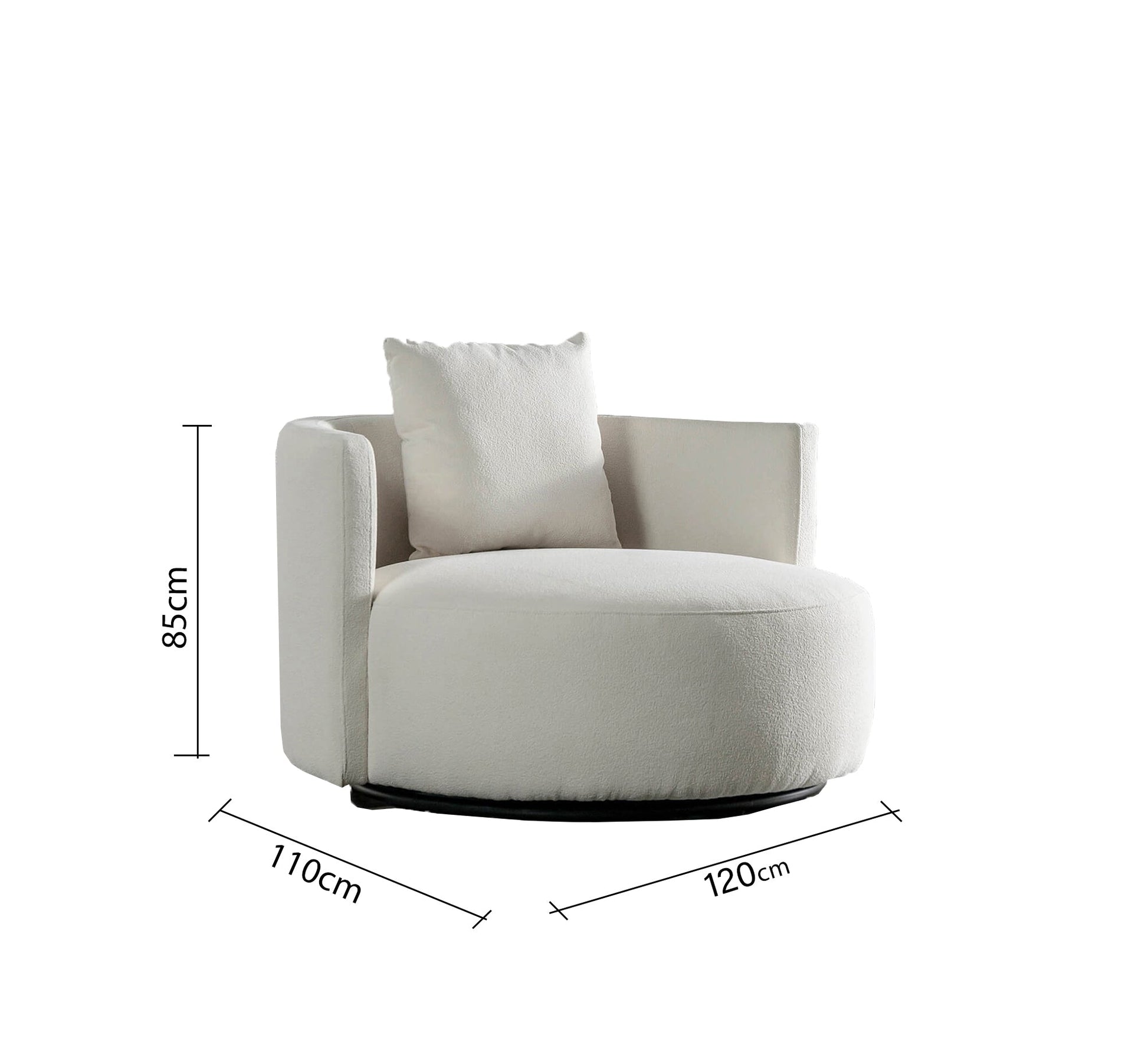 Round Sofa: Elegant White Upholstery Comfort - Vitrine Furniture - Living room Sofas