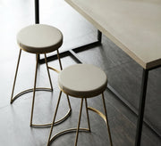 Round steel bar stool with upholstered base - Vitrine Furniture - Furniture