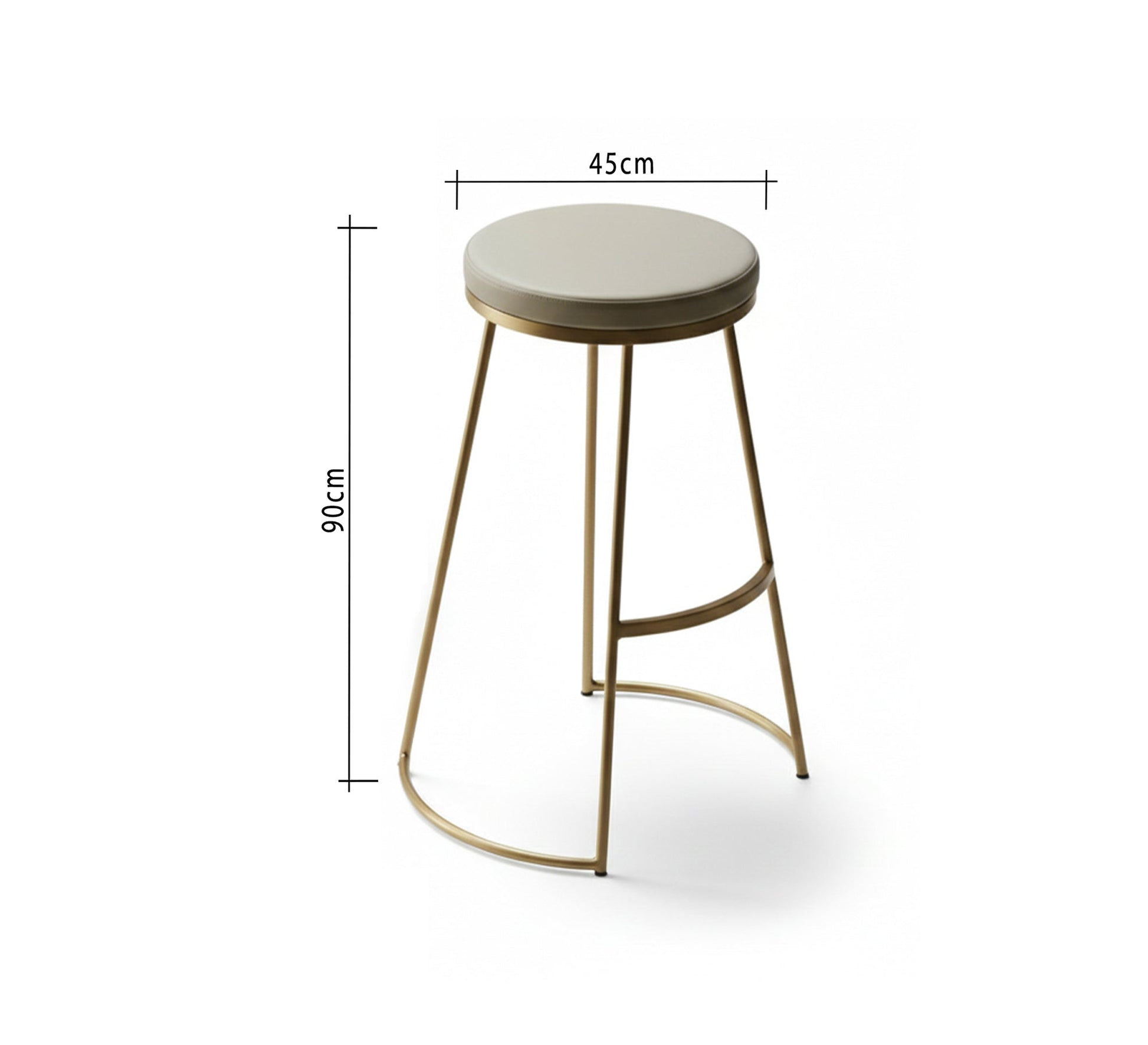 Round steel bar stool with upholstered base - Vitrine Furniture - Furniture
